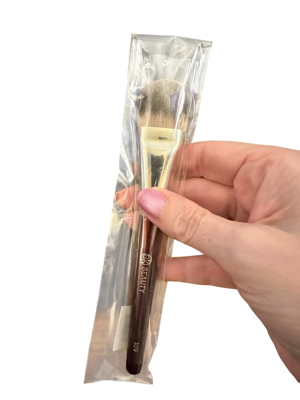 BK Beauty 109 Mini Contoured Foundation Brush BNIP Vegan Cruelty Free